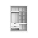 Ver imagem 2 de Guarda-Roupa 2 Portas de Correr com Espelho e 03 Gavetas em 100% MDF Thales Branco