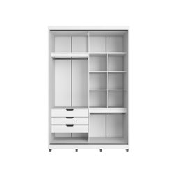 Guarda-roupa 2 Portas de Correr com Espelho e 03 Gavetas em 100% Mdf Thales - 2