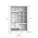 Ver imagem 4 de Guarda-Roupa 2 Portas de Correr com Espelho e 03 Gavetas em 100% MDF Thales Branco