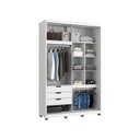 Ver imagem 6 de Guarda-Roupa 2 Portas de Correr com Espelho e 03 Gavetas em 100% MDF Thales Branco