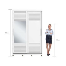 Guarda-roupa 2 Portas de Correr com Espelho e 03 Gavetas em 100% Mdf Thales - 5