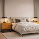 Ver imagem 6 de Kit 2 Mesas de Cabeceira para Quarto Casal Eros 45cm Base Ferro Estilo Moderno Pés Preto:branco