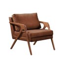 Ver imagem 3 de Conjunto 2 Poltrona Mona Luxo Madeira Maciça Tecido Corino:corino Caramelo