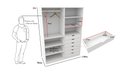Ver imagem 2 de Armário Arara Gaveta Verônica M18 100% Mdf Roupeiro Closet Vetorial Móveis Branco