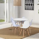 Ver imagem 1 de Conjunto Mesa de Jantar 110cm com 04 Cadeiras Eiffel