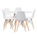 Ver imagem 2 de Conjunto Mesa de Jantar 110cm com 04 Cadeiras Eiffel