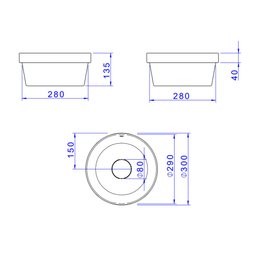 Cuba de Sobrepor Deca Slim 30x30 L.22030.94 Redonda Ébano Fosco - 5
