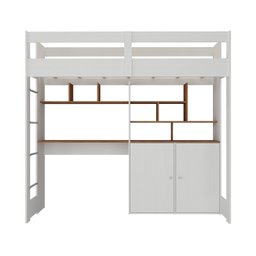 Cama de Solteiro Zwork 2 Portas com Escrivaninha Multifuncional Yescasa - 5