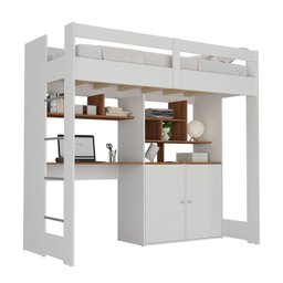 Cama de Solteiro Zwork 2 Portas com Escrivaninha Multifuncional Yescasa - 2