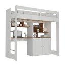 Ver imagem 2 de Cama de Solteiro Zwork 2 Portas com Escrivaninha Multifuncional Yescasa Branco/Nogal