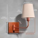 Ver imagem 3 de Arandela Luminária de Parede Clássico Articulável Cobre com Cúpula Bege Decoração Iluminação