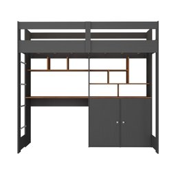 Cama de Solteiro Zwork 2 Portas com Escrivaninha Multifuncional Yescasa - 5