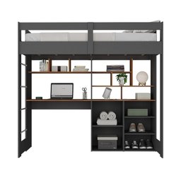 Cama de Solteiro Zwork 2 Portas com Escrivaninha Multifuncional Yescasa - 4
