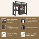 Ver imagem 6 de Cama de Solteiro Zwork 2 Portas com Escrivaninha Multifuncional Yescasa Cinza/Grafite/Nogal