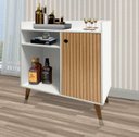 Ver imagem 1 de Madri Cantinho do Café Compacto Moderno 2 Nichos Romar Móveis Branco Ripado 3d