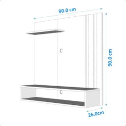 Painel de Tv Light Decoração Sala Escritório Freijó Off - 4