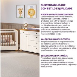 Conjunto Dormitório 1 Berço 1 Cômoda Baby Ananda Casatema - 17