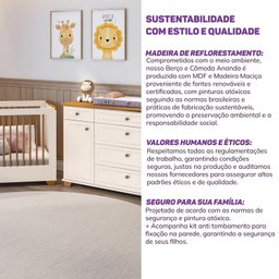 Conjunto Dormitório 1 Berço 1 Cômoda Baby Ananda Casatema - 14