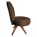 Ver imagem 3 de Poltrona Decorativa Royal Base Giratória de Madeira Slk Decor Marrom