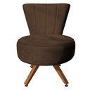 Ver imagem 2 de Poltrona Decorativa Royal Base Giratória de Madeira Slk Decor Marrom