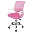 Ver imagem 3 de Cadeira Office Osorno Tela Mesh Rosa e Branco Base Cromada - 66619