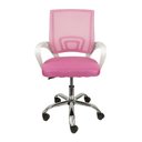 Ver imagem 1 de Cadeira Office Osorno Tela Mesh Rosa e Branco Base Cromada - 66619