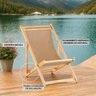 Cadeira Espreguiçadeira Dobrável Madeira Maciça Natural - 2