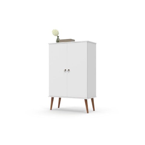 Sapateira Multiuso Sp Estilo Retrô 2 Portas Cor Branco Acetinado