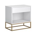 Ver imagem 3 de Kit 2 Criados Industrial Malta Branco Pés de Ferro Dourado