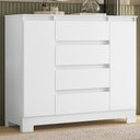Ver imagem 2 de Cômoda Sapateira Atena 2 Portas e 4 Gavetas Quadriflex Branco - Móveis Albatroz