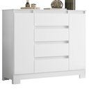 Ver imagem 1 de Cômoda Sapateira Atena 2 Portas e 4 Gavetas Quadriflex Branco - Móveis Albatroz