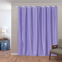Cortina Blackout PVC com Tecido Voil Xadrez 2,80 m x 2,30 m - Lilás - 2