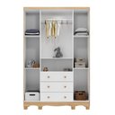 Ver imagem 4 de Quarto de Bebê Guarda-Roupa 4 Portas e Cômoda 100% MDF Nina Espresso Móveis Branco/Brilho/Amêndoa