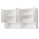 Ver imagem 3 de Armario Aéreo Organizador Multiuso Quarto Sala Bela 4 Portas:freijo Ripado 3d