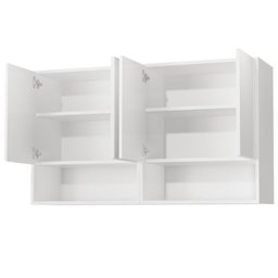 Armario Aéreo Organizador Multiuso Quarto Sala Bela 4 Portas:freijo Ripado 3d - 3