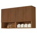 Ver imagem 1 de Armario Aéreo Organizador Multiuso Quarto Sala Bela 4 Portas:freijo Ripado 3d