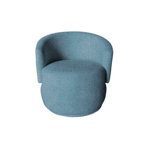 Poltrona Decorativa Beatriz Orgânica Linho Azul