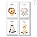 Ver imagem 2 de Quadro Decoração Quarto Menina Safari Baby Lacinho Rosa:branco