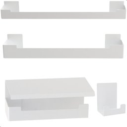 Kit de Acessórios para Banheiro Adesivo 4 Pcs Branco F.elg - 5