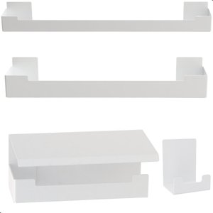 Kit de Acessórios para Banheiro C/adesivo 4 Pcs Branco F.elg