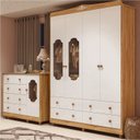 Ver imagem 1 de Quarto de Bebê com Guarda-Roupa e Cômoda Janelados 100% MDF Mateo Provençal Yescasa Branco/Brilho/Am