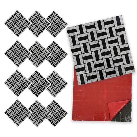 Pastilha De Vidro Kit 12 Uni Autocolante Parede Banheiro Cozinha Decorativa Facil Aplicacao Moderna 