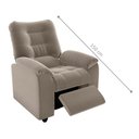 Ver imagem 3 de Poltrona Almofadada Reclinável Dallas Veludo Cappuccino