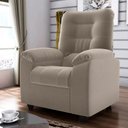 Ver imagem 1 de Poltrona Almofadada Reclinável Dallas Veludo Cappuccino