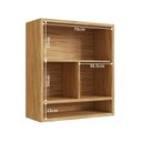 Ver imagem 3 de Armário Aéreo de Cozinha 2 Portas Basculantes e Nicho 100% MDF 80cm Vicenza Espresso Móveis Cinza/Amêndoa/Chumbo