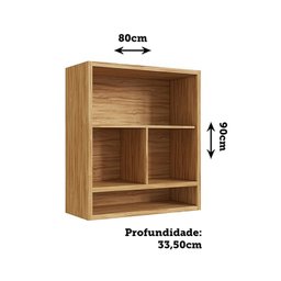 Armário Aéreo de Cozinha 80cm com 2 Portas Basculantes e Nicho 100% Mdf Vicenza Espresso Móveis - 4