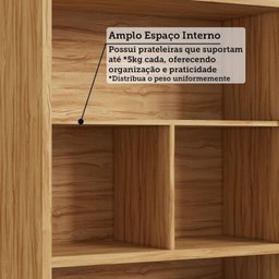 Armário Aéreo de Cozinha 80cm com 2 Portas Basculantes e Nicho 100% Mdf Vicenza Espresso Móveis - 8