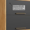 Ver imagem 5 de Armário Aéreo de Cozinha 2 Portas Basculantes e Nicho 100% MDF 80cm Vicenza Espresso Móveis Cinza/Amêndoa/Chumbo