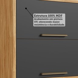 Armário Aéreo de Cozinha 80cm com 2 Portas Basculantes e Nicho 100% Mdf Vicenza Espresso Móveis - 5