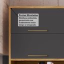 Ver imagem 6 de Armário Aéreo de Cozinha 2 Portas Basculantes e Nicho 100% MDF 80cm Vicenza Espresso Móveis Cinza/Amêndoa/Chumbo